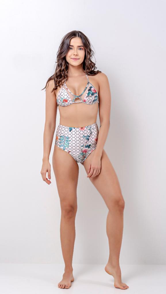 Hot Pants Brazilian Fruit Print Bikini White