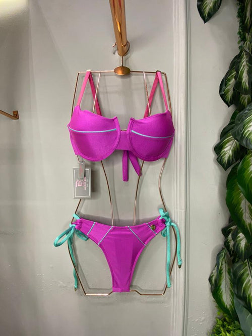Brazilian Bikini with Magenta Rim