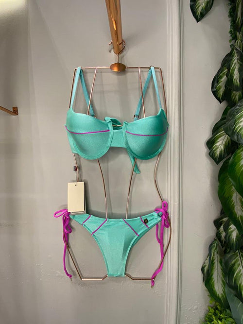 BRAZILIAN BIKINI WITH TURQUOISE RIM