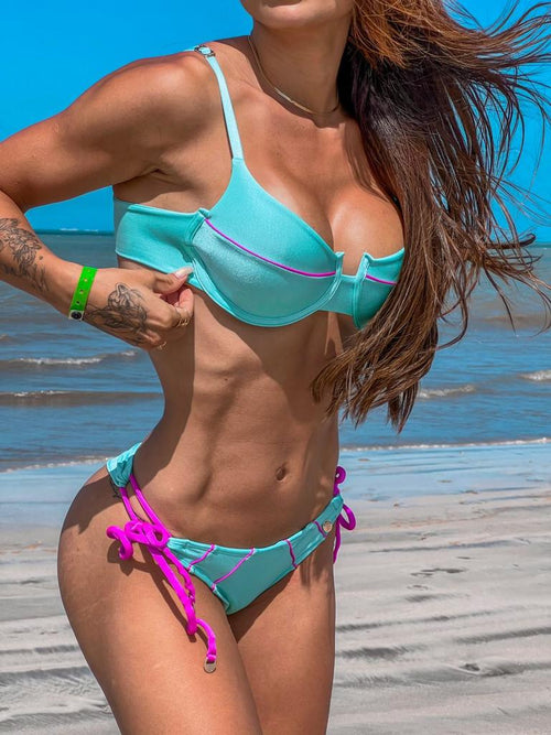 BRAZILIAN BIKINI WITH TURQUOISE RIM