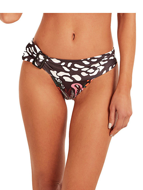 Brazilian Bikini Strapless Bra with Bulge and Optional Strap and Large Panties with Fitting – Water mirror