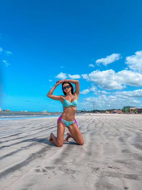BRAZILIAN BIKINI WITH TURQUOISE RIM