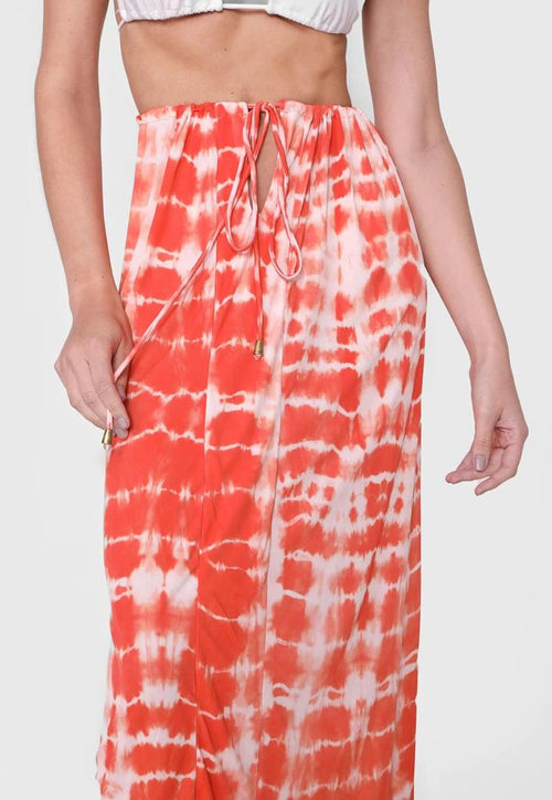 Skirt Acqua by Classic Midi Tie Dye Orange