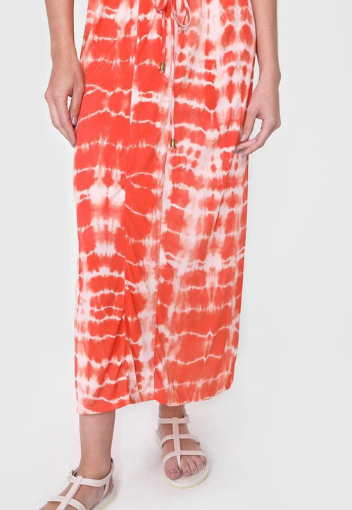Skirt Acqua by Classic Midi Tie Dye Orange