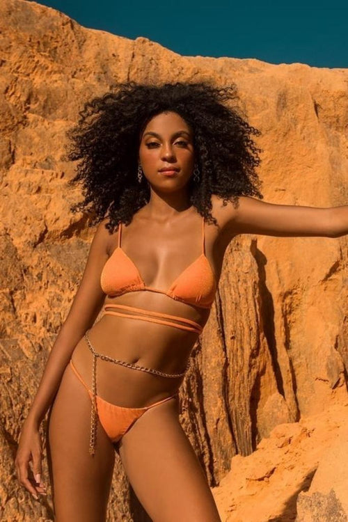 LUREX Curtain Bikini with Gold Chain