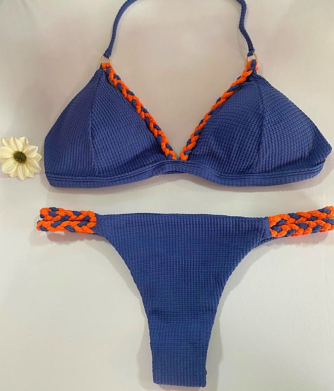 Brazilian Bikini Top and Pants Thread with Braid