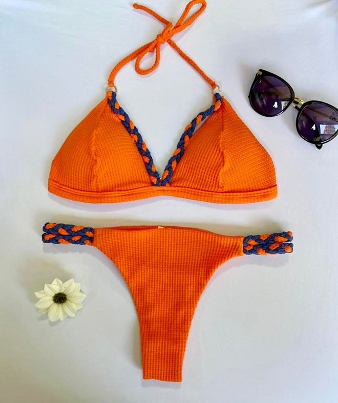 Brazilian Bikini Top and Pants Thread with Braid