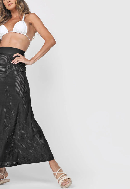 Perforated Long Skirt Cover-up Skirt Long Beach