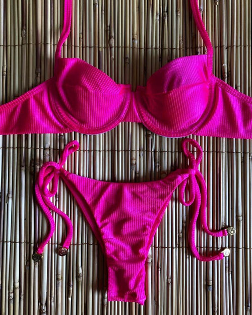 Brazilian Ribbed Bikini with Rim and Binding Panties