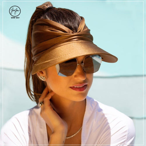 Black Pleated Brazilian Visor