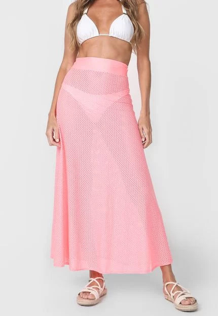 Perforated Long Skirt Cover-up Skirt Long Beach