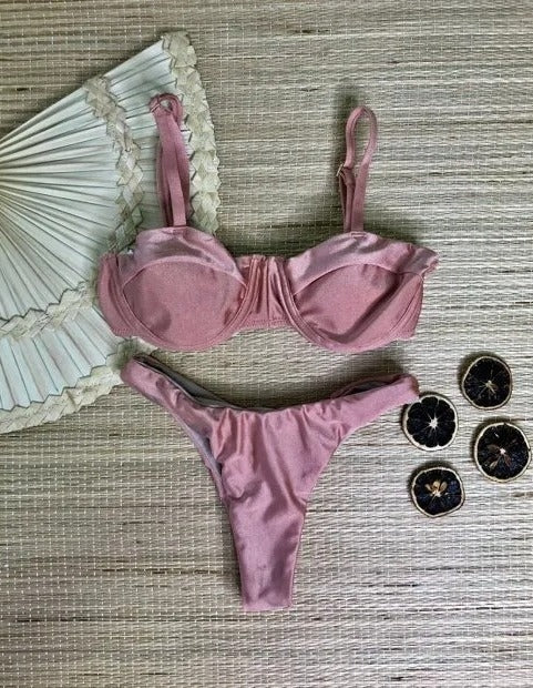 Women's Brazilian Bikini Set with Rim Panties Comfortable Bikini (RETURN AND EXCHANGE)