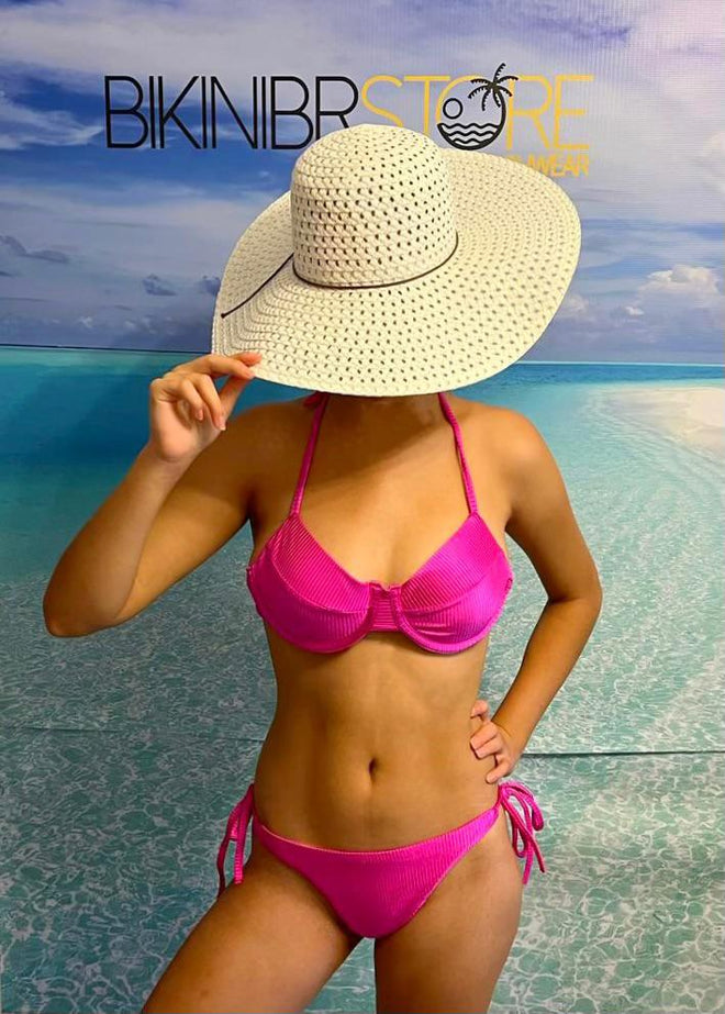 Brazilian Ribbed Bikini with Rim and Binding Panties