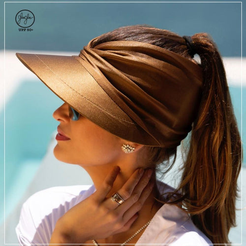 Black Pleated Brazilian Visor